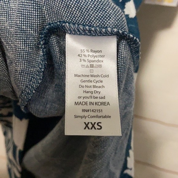 LULAROE Irma Flowy Short Sleeve T Shirt Blouse Tee Floral Green XXS 2XS NEW BNWT - Picture 6 of 8